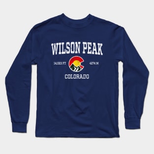 Wilson Peak Colorado 14ers Vintage Athletic Mountains Long Sleeve T-Shirt